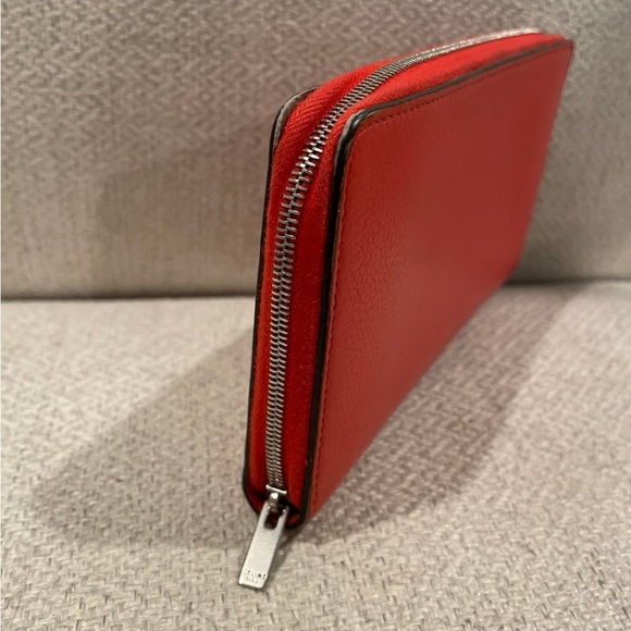Celine Red Leather Zip Around Wallet - Picture 3 of 12